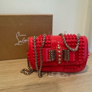 Christian LOUBOUTIN mini coral crossbody / shoulder bag with spikes